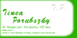 timea porubszky business card